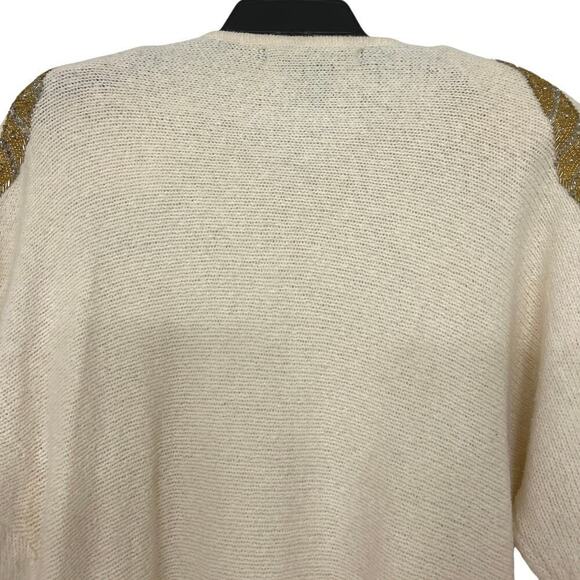 VINTAGE 90’S IB Diffusion Silk, Angora, Wool Embellished Beaded Sweater S Retro - Picture 8 of 11